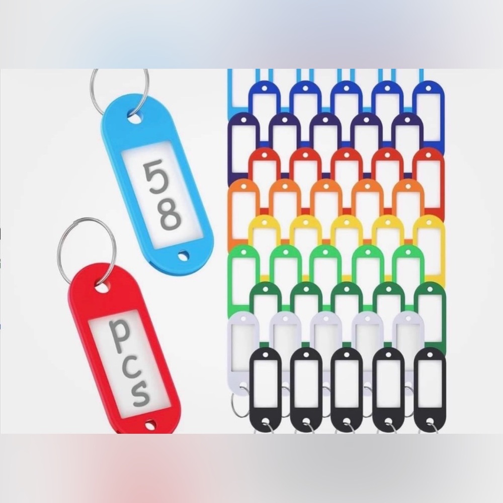 Multi-Color Key ID Tags (Pack) - Assorted Plastic Key Labels
